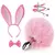 Kit Plug P Rabo de Coelho Com Tiara de Orelhas e Grampos Para Seios - comprar online
