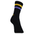 Meia Esportiva Algodão Preto Listras Amarelo e Roxo Cano Longo na internet