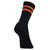 Meia Esportiva Algodão Preto Listras Laranja Cano Longo - SOCKS CO