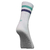 Meia Esportiva Algodão Branco Listras Verde e Roxo Cano Longo - SOCKS CO