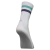 Meia Esportiva Algodão Branco Listras Verde e Roxo Cano Longo - SOCKS CO