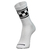 Meia Esportiva Algodão Branco Quadri/Listras Preto Cano Longo - SOCKS CO