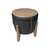 Pufe Flex Baú Decorativo E Mesa De Madeira - Couro Sintético Grafite