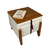Puff Baú Decorativo E Mesa De Centro Flex Quadrado - Linho Cru - comprar online