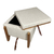 Puff Baú Decorativo E Mesa De Centro Flex Quadrado - Linho Cru - Flat Interiores
