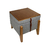 Puff Baú Decorativo E Mesa De Centro Flex Quadrado - Linho Cinza Claro - comprar online