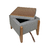 Puff Baú Decorativo E Mesa De Centro Flex Quadrado - Linho Cinza Claro na internet