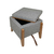 Puff Baú Decorativo E Mesa De Centro Flex Quadrado - Linho Cinza Claro - Flat Interiores
