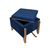 Puff Baú Decorativo E Mesa De Centro Flex Quadrado - Veludo Azul na internet