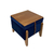 Puff Baú Decorativo E Mesa De Centro Flex Quadrado - Veludo Azul - comprar online