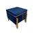 Puff Baú Decorativo E Mesa De Centro Flex Quadrado - Veludo Azul