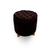 Puff Báu Decorativo Capitonê Redondo Pé Madeira Vancouver - Veludo Marrom escuro - comprar online