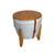 Pufe Flex Baú Decorativo E Mesa De Madeira - Veludo Prata - comprar online