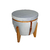 Pufe Flex Baú Decorativo E Mesa De Madeira - Veludo Prata