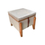 Puff Baú Decorativo E Mesa De Centro Flex Quadrado - Veludo Marfim