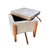 Puff Baú Decorativo E Mesa De Centro Flex Quadrado - Veludo Marfim na internet