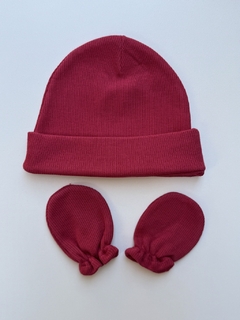 Kit Touca e Luva Vermelho - comprar online