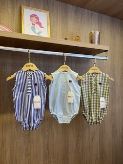 Body Afeto Vichy Verde e Branco - Acerola Store