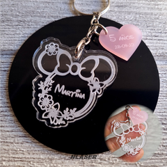 Llavero Souvenir Personalizado - Minnie Flores
