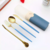Set x4 Cubiertos de acero inoxidable en estuche Slim