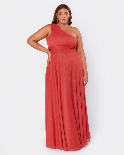 Vestido longo Cristal - Cod. 1154 - (Terracota)