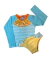 Conjunto Infantil de Praia com Proteção UV - Blusa Manga Longa Listrada e Calcinha Amarela