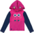 Blusa Infantil de Praia com Capuz e Proteção UV - Estampa Gatinho Rosa e Mangas Longas Azul Marinho