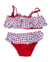 Biquíni Infantil Vermelho com Babado e Estampa de Joaninhas - comprar online