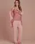Pijama 3 peças em liganete rosê - comprar online