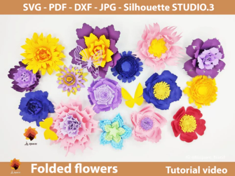 Flores - 15 Folded Paper Flowers - comprar online