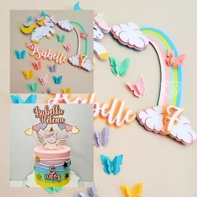 Unicórnio - Topo de Bolo