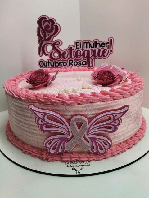 Outubro Rosa - Topo de Bolo