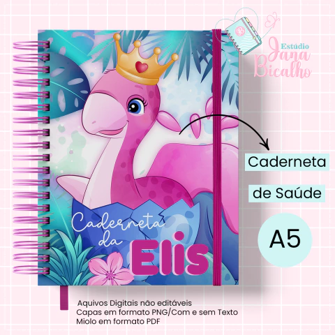 Caderneta de Saúde Dino Cute Menina