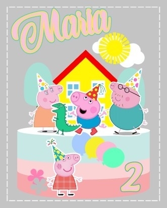 Peppa Pig - Topo de Bolo