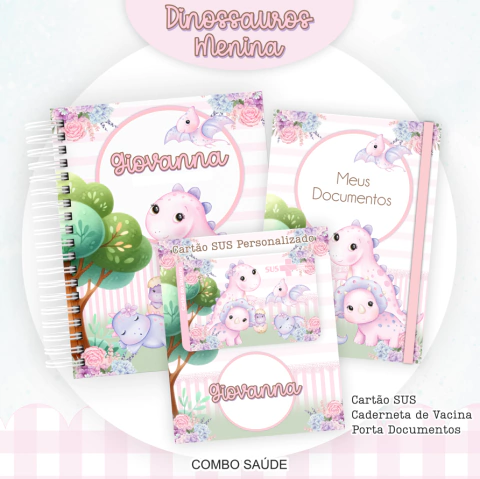 Caderneta de Saúde Dino Cute Menina