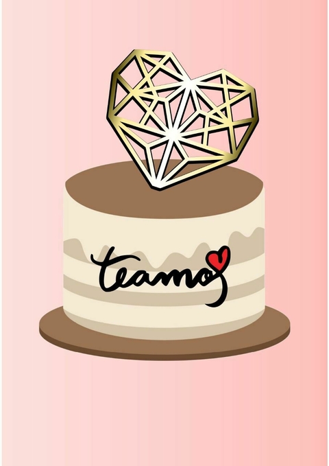 Coração - Topo de Bolo