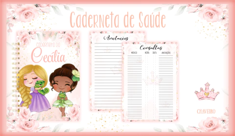 Caderneta de Saúde Princesas Menina
