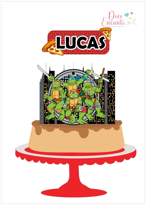 Tartarugas Ninja - Topo de bolo