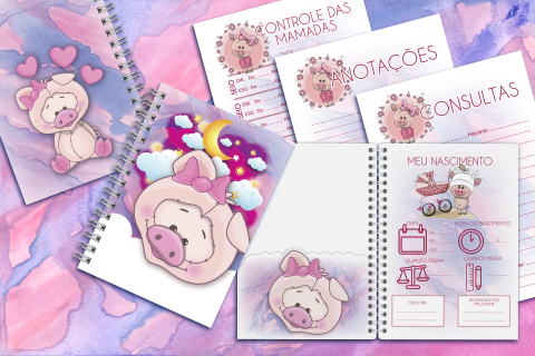 Caderneta de Saúde Little Pig Menina