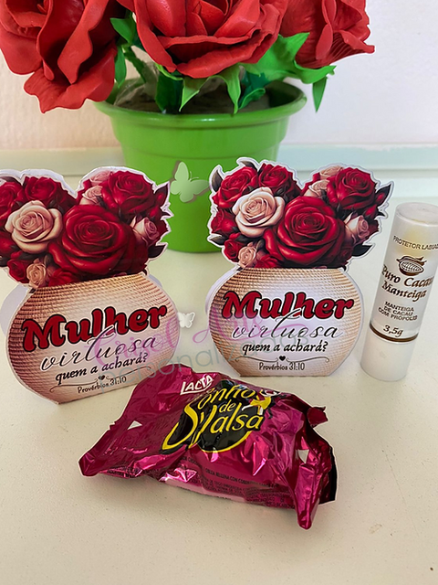 Dia das Mulheres - Card vaso rosa - comprar online