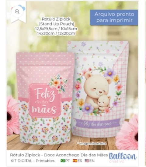 Dia das Mães - Kit Rótulo Ziplock Doce Aconchego - comprar online