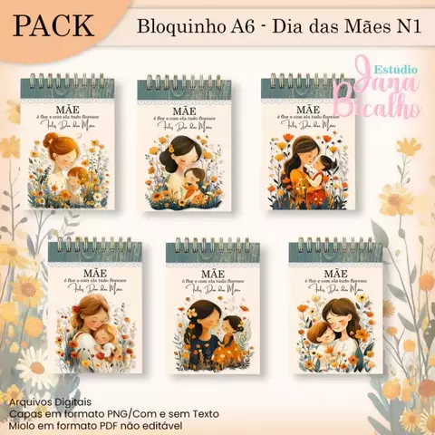 Encadernação - PACK Bloquinho A6 Dia das Mães N1 - comprar online