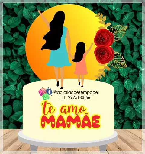 Topo de Bolo - Dia das Mães 5 - comprar online