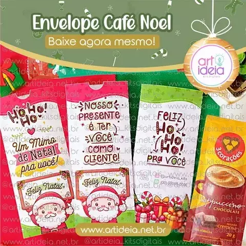 Natal - Envelope Café com Noel
