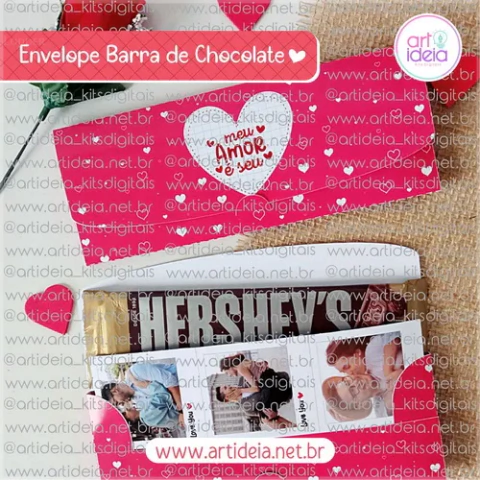 Dia dos Namorados - Envelope Barra Chocolate