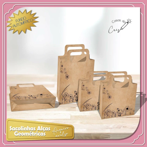 SACOLINHAS COM FUNDO AUTOMÁTICO ALÇA GEOMÉTRICA - comprar online