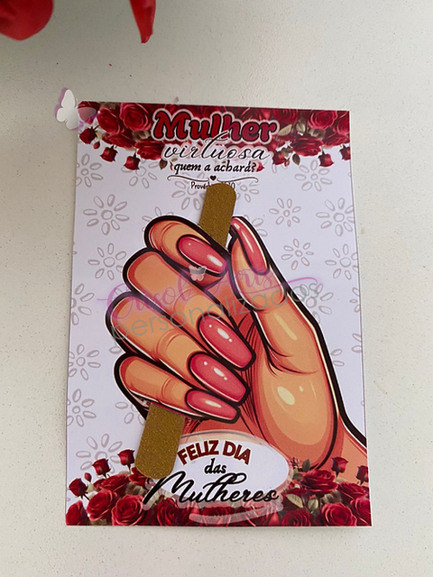 Dia das Mulheres - Card mini lixa mão - comprar online