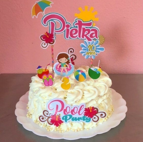 Pool Party - Topo de Bolo