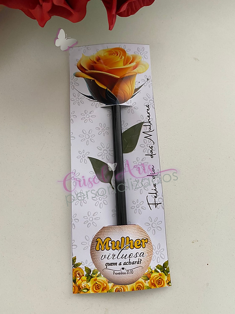 Dia das Mulheres - Card rosa amarela - comprar online