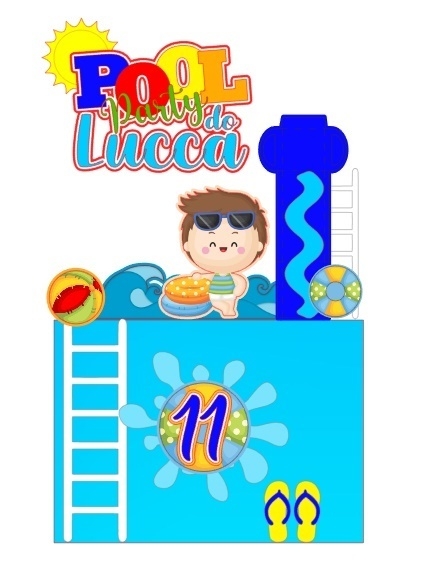 Pool Party - Topo de Bolo